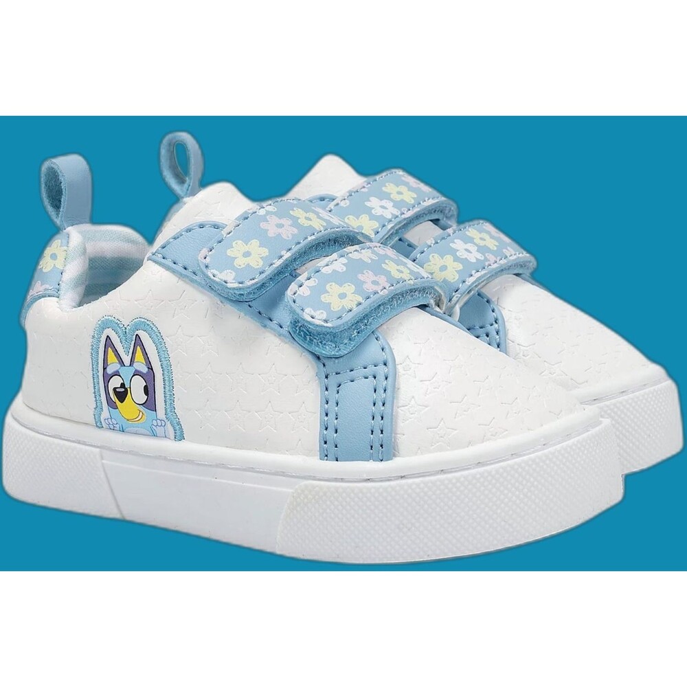 NWT Bluey Bingo Baby Girls Hook and Loop Sneakers Blue Size 4 Infant